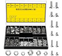 350 Pcs Kit de Vis de Réparation, Micro Visserie, Argent | Petites Vis pour Lunettes, Vis à Tête Fraisée, Boulons Mécaniques pour Montres Lunettes, M2 M2.5 M3