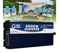 3500W 4000W 5000W 6000W 8000W 12000W 16000W Convertisseur Pur Sinus Transformateur CC 12V 24V 48V 60V 72V vers CA 230V Onduleur pour Les systèmes Solaire,Voiture,Camping,Voyage(4000W,12Vto220V)