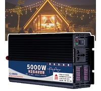 3500w/4000w/5000w Pure Sine Inverter (Dual Digital Display - Dual Universal Socket), DC 12v/24v/48v/60v/72v à 110v/220v AC Inverter pour Voiture, Voyage,12Vto220V-5000W