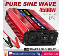 3500W/4500W/5000W/6000W Pure Sine Wave EU Socket Car Power Inverter DC 12V to AC 220V 50HZ Voltage Converter with Smart LCD Sc 2500W EU