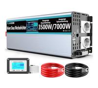 3500W Convertisseur 12V 220V Pur Sinus Onduleur DC 220V/230V avec Télécommande 2 Prises AC et 2 Port USB Transformateur de Tension pour Système Solaire RV