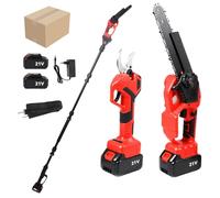 3500W Mini Tronçonneuse et Sécateur électrique Sans Fil,avec 2 x 1.5Ah Batteries,Sécateur électrique avec perche télescopique 2 m(6.56ft),Kit 3 en 1 Secateur pour Jardin, Branches,Arbustes(2 Batterie)