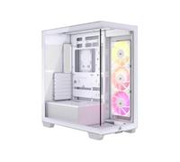 Corsair Boîtier PC ATX 3500X ARGB – Double chambre, verre trempé, 3x RS120 ARGB – Blanc