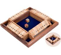 350122 - Shut The Box 4 Joueurs - Jeu De Trac En Bois Écologique - Dés Inclus - Traditionnel - À Partir De 6 Ans - Stratégie Et De Calcul Mental - Jeux En Bois[Z2020]