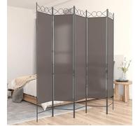 Kamerscherm met 5 panelen 200x200 cm stof antracietkleurig350156