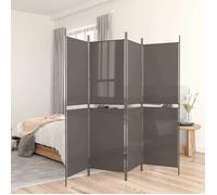 350248 vidaXL Cloison de séparation 4 panneaux Anthracite 200x220 cm Tissu