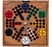350330-Ludo-Coffret En Bois Écologique¿Petits Chevaux¿Dada¿Jeu En Bois Traditionnel Familial¿2 À 6 Joueurs-Jeux De Societe En Bois