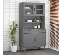 350551 vidaXL Dessus de buffet MOLDE Gris 90x35x100 cm Bois massif de pin