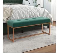 350601 Vidaxl Banc Vert Foncé 110x36x45 Cm Velours Multicolore