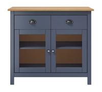 350679& Bahut de Rangement Pour séjour - Buffet Hill Gris 90x40x80 cm Bois de pin solide
