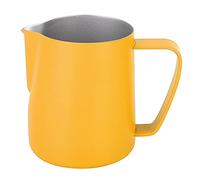 350ml/7.1oz Stainless Steel Coffee Latte Cup, Milk Frothing Pitcher with Ergonomic Handle Non - Slip and Anti - Scald, Easy to Clean Coffee Pot (Yellow) (Yellow)