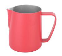 350ml/7.1oz Stainless Steel Coffee Latte Cup, Milk Frothing Pitcher with Ergonomic Handle Non - Slip and Anti - Scald, Easy to Clean Coffee Pot (Yellow) (Rose Red)
