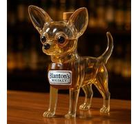 350ML Carafe A Decanter Whisky Statue Sculpture - Carafe À Whisky 3D En Forme De Chiot Mignon, Sculpture De Bouteille De Vin En Verre Mini Chihuahua, Contenants De Rangement Pour Vin