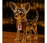 350ML Carafe A Decanter Whisky Statue Sculpture - Carafe À Whisky 3D En Forme De Chiot Mignon, Statue De Bouteille De Vin Chihuahua, Sculpture De Chien En Verre Faite À La Main(D)