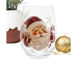 350ml Christmas Mug - Clear Creative Art Glass Cup, Holiday Tea Drinkware | Festive Glass Drink Cup, Seasonal Tableware Accent, Transparent Beverage Mug, For Home, Kitchen, Office, Coffee, Milk
