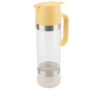 350ml Honey Dispenser No Drip, Syrup Dispenser Clear Glass Honey Jars for Favors with Handle, Prevent Dripping for Coffee Shops Restaurants Home (Yellow)