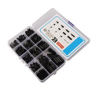 350pcs Noir Nylon Hexagonal Entretoise Entretoise Vis Ecrous Kit pour Electronique, PCB, Cartes Mères & Robotique - Entretoises Non filetées avec Outils de Montage Hexagonal