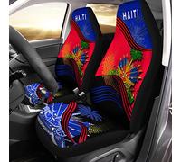 351 2 Pièces Siège De Voiture Housse De Siège Modèle De Drapeau D'Haïti Couvre Siège Voiture Protège des Rayures Housses De Siège pour Vehicles, Auto, Trucks, 52X138Cm
