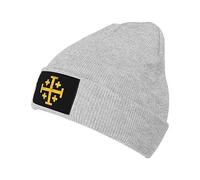 351 Bonnet Tricoté Croix Jaune De Jérusalem Chapeau Unisexe Classique Tricotés Bonnets Respirant Bonnet À Revers, pour Sommeil, Accessoires Hiver, Hommes