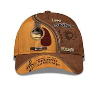 351 Golf Casquette Love Guitar Music Est Ma Guitare Acoustique en Langue Seconde Snapback Hat Rétro Trucker Cap Réglable Casquette Baseball pour Homme, Running, Adolescent