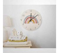 351 Ronde Horloge Murale Arc-en-Ciel Boho - Arc-en-Ciel De Fierté Cuisine Horloge Silencieuse Horloge Vintage Pendule Murale pour École Bureau Café