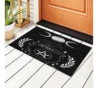 351 Tapis Antiderapant 40X60Cm Chaudron Wicca Étoile Pentagramme Triple Lune Paillasson Imperméable Tapis Entrée Intérieur Résistant Carpette Entree Maison pour Cuisine, Entrée, Escaliers