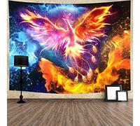 351 Tapisserie Oiseau Séculier Phoenix Flame Bird, Animal Psychédélique D'Anime Volant Vers Le Ciel Couvre-Lit Décoration Esthétique Tenture, Pour Mariage, Décor À La Maison, 150x200cm