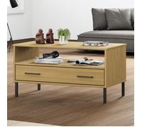 Vidaxl Table Basse Avec Pieds En Métal Marron 85x50x45 Cm Bois Oslo Marron