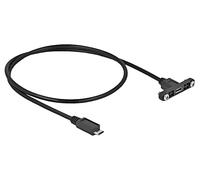 DeLOCK Câble USB 2.0 Micro-B Femelle à Montage Panneau vers Micro-B Mâle, 0.5m, AWG 28/28, 480 Mbit/s