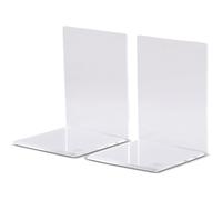 MAUL Serre Livre en Acrylique (2 pièces) 10x8x10 cm | Organisateur, cale Livre pour l'etagere, Le Bureau et la Maison | Presse Livre élégant, protège Les Meubles | Transparent