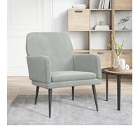 351404 vidaXL Fauteuil Gris clair 62x79x79 cm Velours