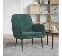 351406 vidaXL Fauteuil Vert foncé 62x79x79 cm Velours