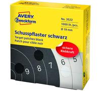 [3522] AVERY ZWECKFORM Pastille pour cible de tir 19 mm noir
