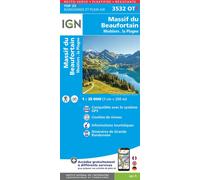 IGN - Carte de randonnée 3532OTR Massif du Beaufortain (Moûtiers, La Plagne) résistante