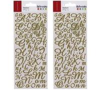 354 stickers alphabet & chiffres dorés à paillettes