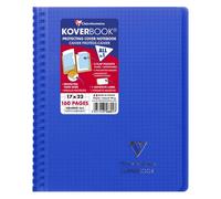 Clairefontaine Cahier Koverbook 17x22 cm 160 p Petits carreaux Reliure intégrale