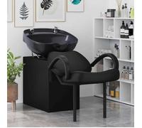 [35705]Fauteuil de shampooing Noir 63x141x92 cm PVC Poids:20.5 Kg
