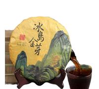 357g Vieil arbre Gâteau de thé Puerh mûr chinois avec des bourgeons dorés d'Islande Thé Shu Puer