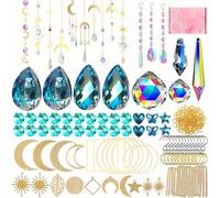358 pièces Kit de suncatcher en cristal Pendentifs de cristaux de lustre à suspendre Éléments de prismes pour créateur de arc-en-ciel pour vitraux suspendus DIY Suncatchers perles Décoration intérieur