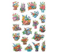[3584-5] HERMA Lot de 5 stickers DECOR "fleurs dans une corbeille"