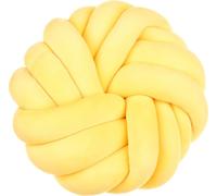 35cm Boule Coussin Décoratif Oreiller Noué Simplicité Nordique Créativité Tissage manuel Coussin Noué Rond, Jaune