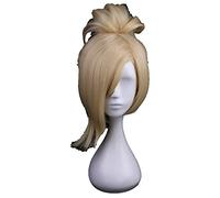 35cm Synthetic Short Blonde Wig Cosplay Costume Game OW Overwatch Mercy Cosplay Wigs With One Chip Ponytail