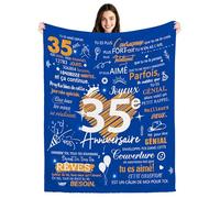 35ème Anniversaire Couvertures Plaids pour Hommes Garçons Joyeux Anniversaire Cadeaux pour 35 ans Hommes Fils Frère Petit ami Mari Oncle Collègues Cousin Amis Idées de cadeaux d'anniversaire (35-lui)