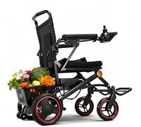 35KM Fauteuil Roulant Électrique En Acier Robuste 19Kg, Siège Confortable Et Panier De Rangement, Pliable Intérieur/Extérieur, Double Moteur 250W Pour Seniors Et Personnes En Situation De Handicap