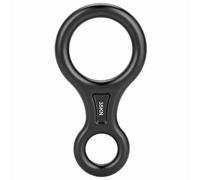 35KN Figure 8 Corde Descendeur Rappel Anneau Haute Résistance Métal Escalade Équipement de Sauvetage Lourd pour Escalade Sauvetage Pompiers Travail Aloft Alliage D'aluminium Bleu Noir Or Gris (Noir)