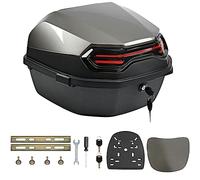 35L Coffre de Moto Universel Top Case éTanche Casques de Coffres et Bagages pour Quad ABS Queue Boîte avec Dossier,Verrouillable Motos Top Box pour Scooter/Motorcycle,Gray a,16 * 16 * 11in