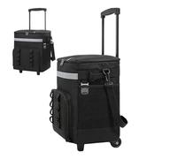 35L Rolling Cooler - Leakproof Ice Chest with Handle, Waterproof Liner Insulated Cooling Bag, Portable Outdoor Cooler for Beach Travel Picnic Fishing Tailgating Road Trips Party Pool