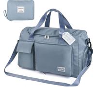 35L Sac de voyage pliable Grand Weekender Bleu Imperméable - avec étiquette de bagage