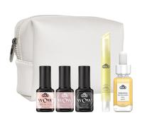 35ml LCN WOW Kit de démarrage Hybrid Gel Polish (2 vernis gel de 8 ml + top coat de 8 ml + correcteur de vernis + Nail Shot de 11 ml + pochette tendance)