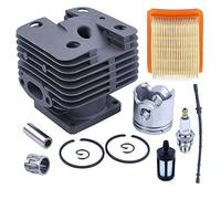 35mm Cylindre Piston Kit Pour tondeuse Stihl FS120 FS200 FS250 avec Roulement à aiguilles Tuyau de carburant Filtre à carburant Filtre à air Bougie d'allumage